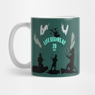 Kiting Life Begins At Twenty Knots Kitesurfer Fun Quote 7 Mug